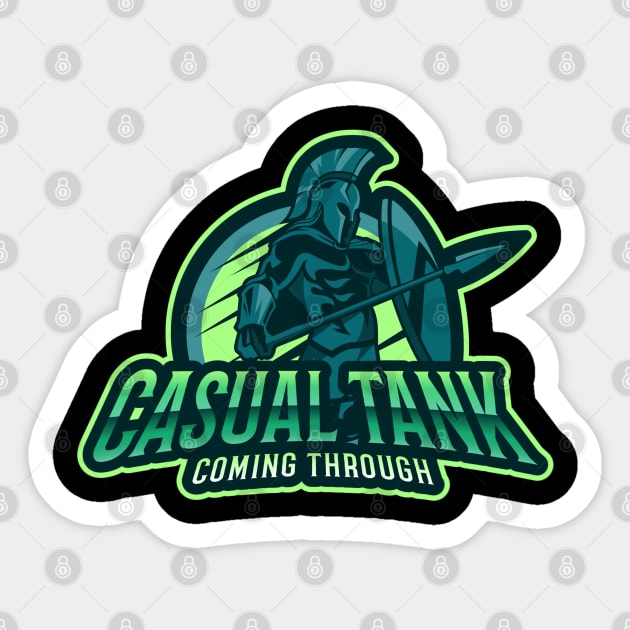 MMORPG Player Casual Tank Coming Through Spartan Sticker by NivousArts